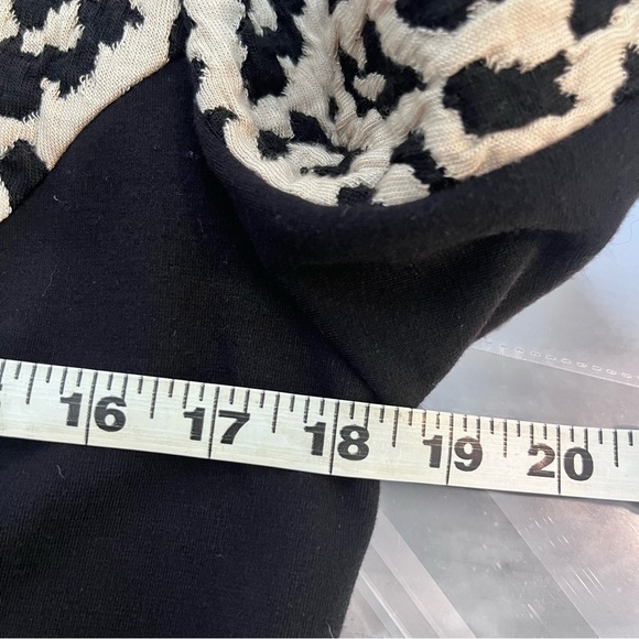 Joseph Ribkoff Black Tan Leopard Print Knit Zip Jacket Size 12/Large - Picture 6 of 8